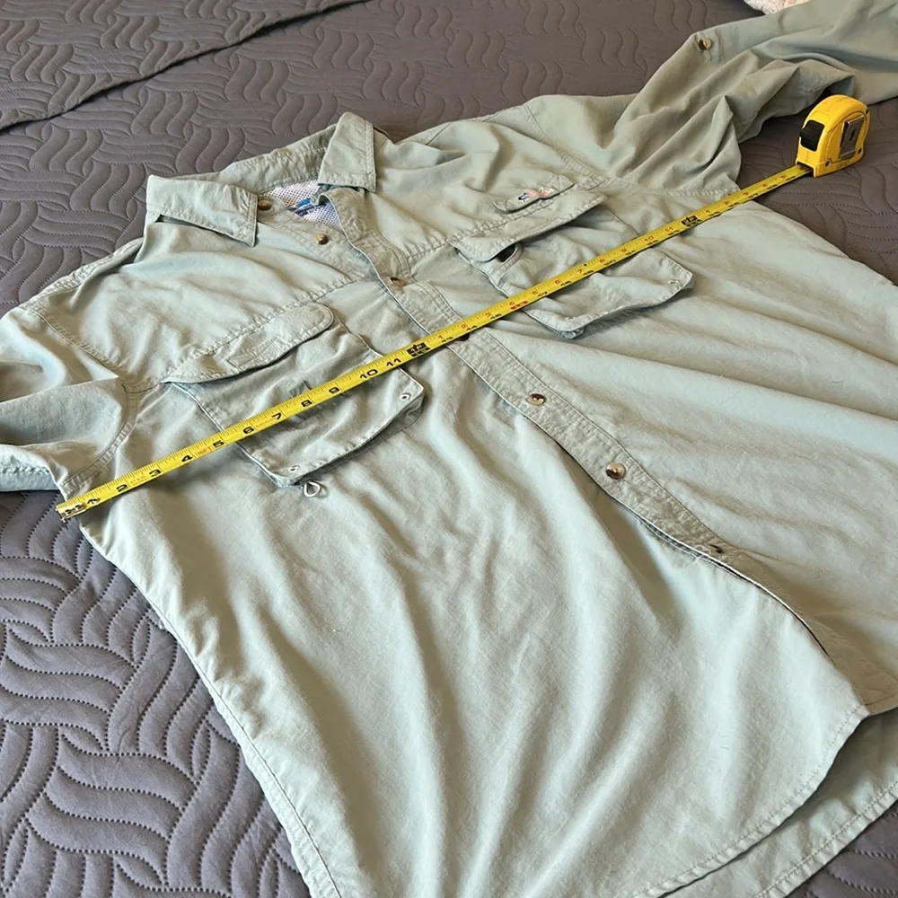 🎣 Bass Pro Shops Sage Green Casual Button Down Lightweight Shirt - Picture 6 of 10